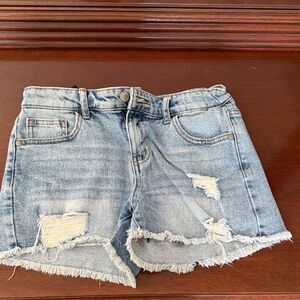 Art Class Light Blue Distressed Kids Shorts